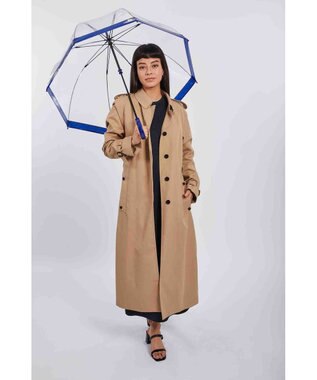 MOONBAT 【雑誌掲載／non・no】フルトン (FULTON) Birdcage ワンポイントロゴ 長傘 透明傘 ネイビーブルー