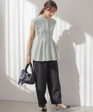 組曲 S 【先行予約】ツイルジャージーペプラム カットソー スモーキーミント系