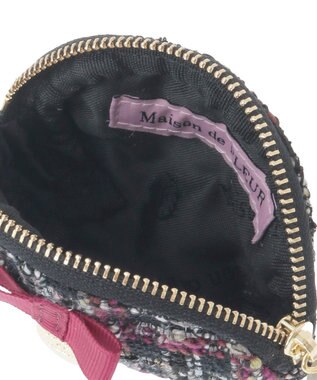 Maison de FLEUR LINTONツイードコインケース Black