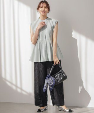 組曲 S 【先行予約】ツイルジャージーペプラム カットソー スモーキーミント系