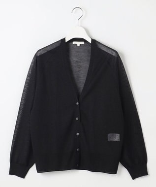 自由区 L 【洗える】ブライトシアー カーディガン ブラック