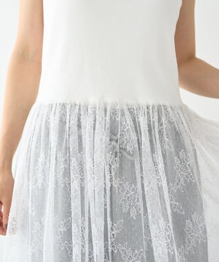 earth music&ecology チュールヘムキャミソール Off White
