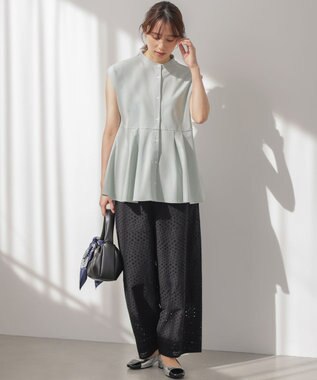 組曲 S 【先行予約】ツイルジャージーペプラム カットソー スモーキーミント系