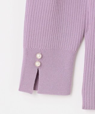 ANY SIS 【洗える】ネックポイントリブ ニット ライラック