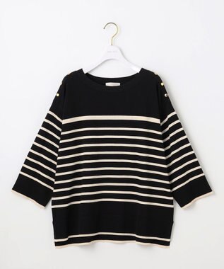 ANY SIS 【洗える】パネルボーダー ニット ブラックベースボーダー