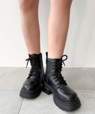 WEGO レースアップショートブーツ ブラック
