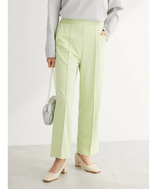 Green Parks らくスレストレートパンツ Lime Green