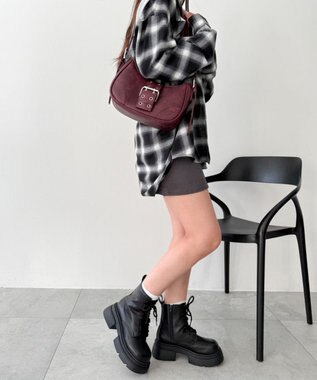 WEGO レースアップショートブーツ ブラック