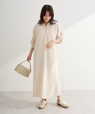 Green Parks ポロ衿ハーフＺＩＰカットワンピース