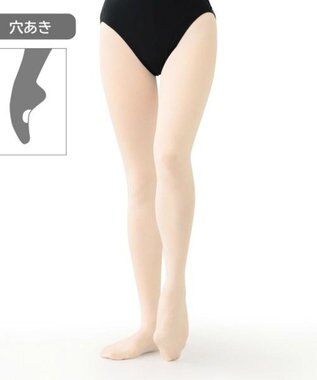 Chacott ジュニア　ベロネーゼタイツIII（穴あき）かかと立体設計 ハニーベージュ