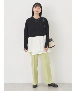 earth music&ecology プリーツヘムドッキングチュニック Black