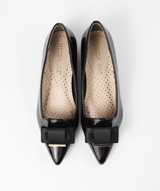 BONTRE 【PRECIEUX JOUET/プレシュウジュエ】ポインテッドリボンパンプス ブラック