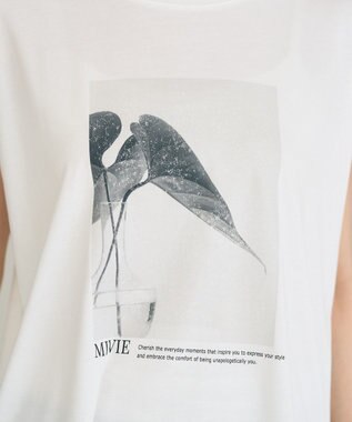 YECCA VECCA フォトプリントノースリーブTee Off White