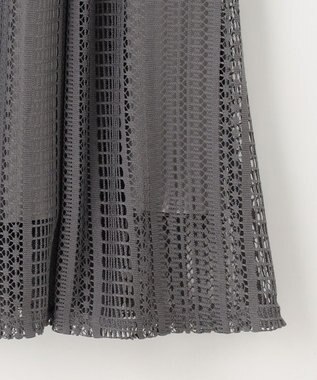 ANY SIS 【洗える】ストライプメッシュレース スカート スレート