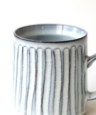 たち吉 【たち吉】粉引しのぎマグ（ストライプ）〈１個〉波佐見焼 キナリ