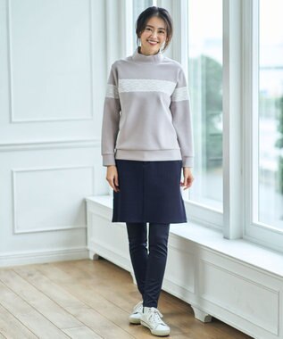 23区GOLF 【WOMEN/EC限定】レース柄 モックネック トレーナー ベージュ系