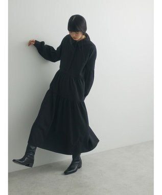 Green Parks armonia. ジャガードシャツワンピース Black