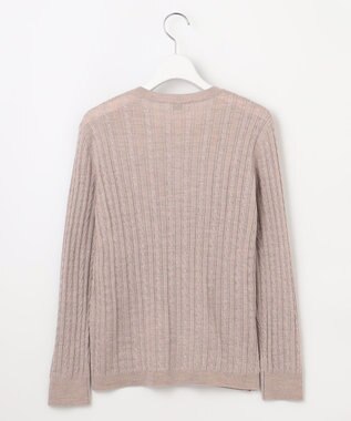 J.PRESS LADIES 【洗える】KNIT BASIC クルーネック カーディガン トップベージュ系