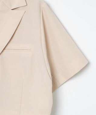 WEGO 【SETUP可】リネンライクショートシャツジャケット ナチュラル