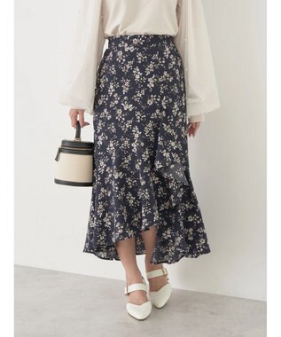 earth music&ecology アシメラッフルヘムスカート Flower