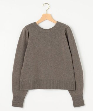 組曲 【8色展開・前後着用可】ウールカシミヤミックス パフスリーブ ニット ココアブラウン系