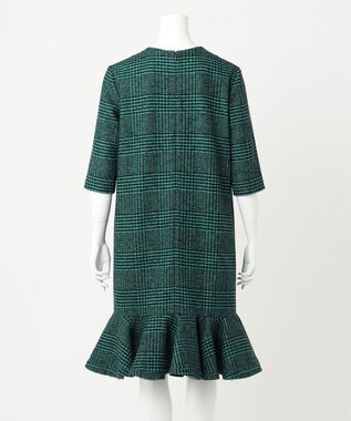 23区 S 【R(アール)】MANTECOツイード ペプラムワンピース グリーン系