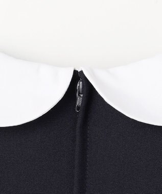 ANY KIDS 襟付き リボン 長袖ワンピース ネイビー