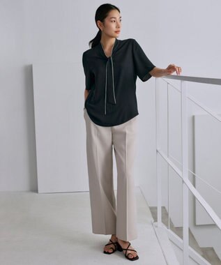 ICB L 【新色追加・UVケア・接触冷感・速乾・防シワ・洗える】 FluidBackSatin  ワイドパンツ トープ系