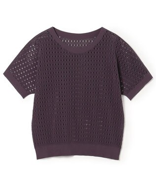 Chacott Chacott BALANCE【ノーソイングニット】メッシュニット半袖プルオーバー ブラックベリー