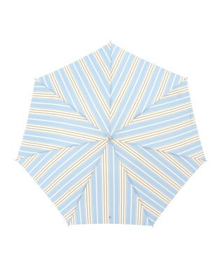 MOONBAT POLO RALPH LAUREN(ポロ ラルフローレン) 折りたたみ傘 ソフトストライプ ポロポニー ワンポイント サックスブルー