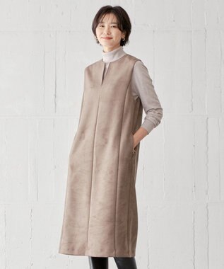 J.PRESS LADIES 【洗える】ダンボールスエード ジャンパースカート ブラウン系