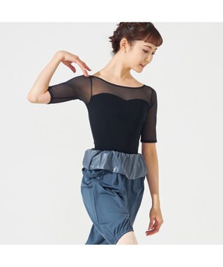 Chacott 5分袖レオタード ブラック