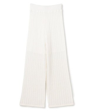 uncrave シースルーケーブルニット パンツ オフ