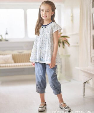 組曲 KIDS 【マロンクリーム×組曲 KIDS】ネモフィラティアードチュニック オフホワイト