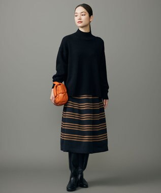 自由区 ポリエステルホールガーメント スカート ブラック×モカ