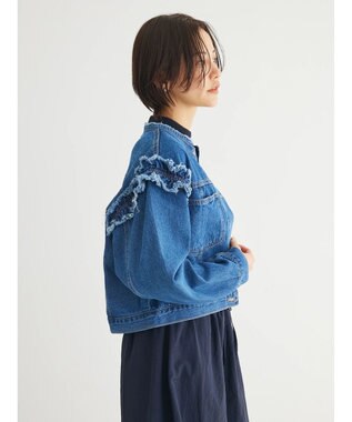 Green Parks ・Ｄｏｕｂｌｅ　Ｆｌａｇｓ　　ショルダーフリルＧジャン Indigo