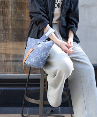 russet デニムジャガード丸底2WAYワンショルダーバッグ(CE-1686) Indigo