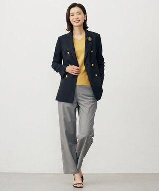 J.PRESS LADIES L SOFTシャンブレー テーパード パンツ ライトグレー系