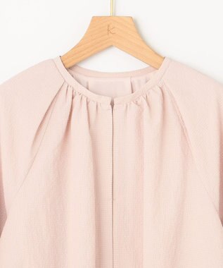 組曲 【洗える】サッカーストレッチ ブルゾン ローズ系