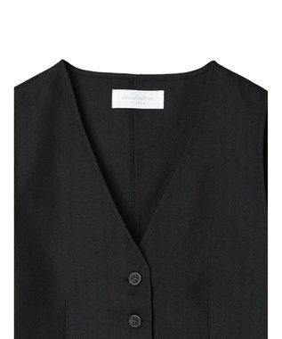 Green Parks ヘリンボーンベスト Black