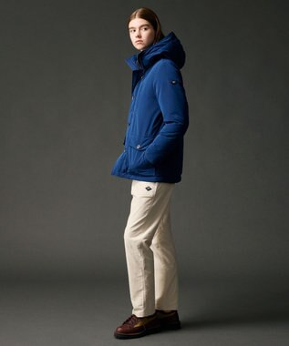 JOSEPH ABBOUD MOUNTAIN 【サスティナブル/ECO撥水/ECOファー/９ポケット】ナイロンピーチダウンコート ブルー系