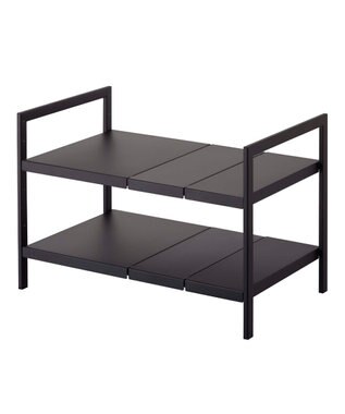 tower 伸縮シンク下ラック 2段 タワー D30 ブラック ブラック