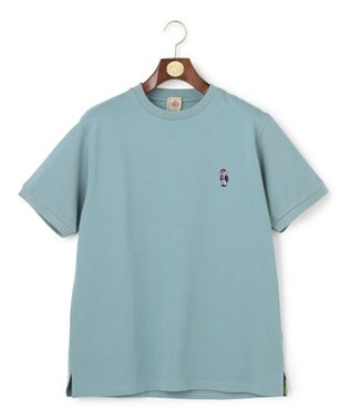 J.PRESS MEN 新デザイン【BULLDOG BOY】カノコレジメン クルーネック Tシャツ サックスブルー系