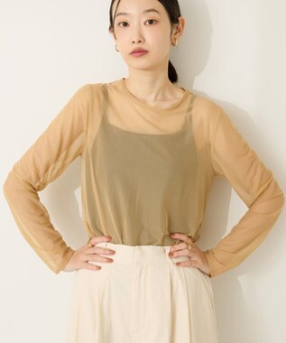 AMERICAN HOLIC 【２点セット】チュールキャミレイヤードトップス Beige