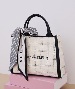 Maison de FLEUR スカーフ付きツイード2Wayバッグ