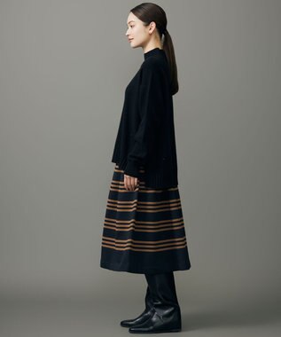 自由区 ウールカシミヤブレンドスパンコールハイネック ニット ブラック