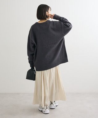 Green Parks ブークレロゴニットチュニック Charcoal Gray