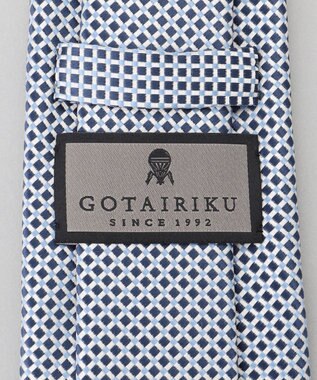 GOTAIRIKU 【日本製】シルク ネクタイ_格子柄 サックスブルー系8