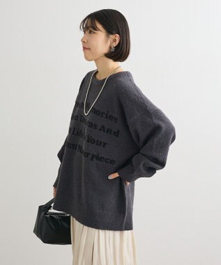 Green Parks ブークレロゴニットチュニック Charcoal Gray