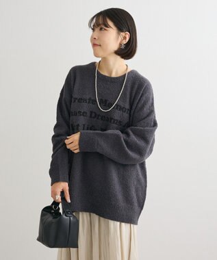 Green Parks ブークレロゴニットチュニック Charcoal Gray
